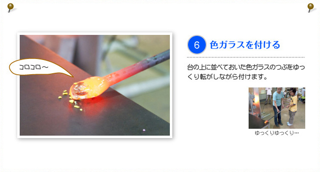 6.色ガラスを付ける